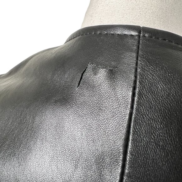 Maje Rosetola Long Sleeve Leather Wrap Dress Black Size 1 - Picture 13 of 17